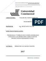 Problemas y Posibles Soluciones Generadas en Infraestructura Vial