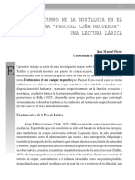 El Discurso de La Nostalgia en El Poema Pascual Coña Recuerda - Una Lectura Larica PDF