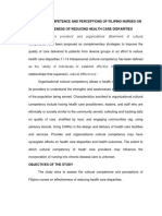 Cultural Competence and Perceptions of Filipino Nurses On Effectiveness of Reducing Health Care Disparities