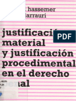 Hassemer, W. &amp Larrauri, E. - Justificacion Material y Justificacion Procedimental en El Derecho Penal