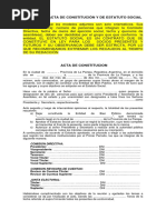 Modelo Acta y Estatuto PDF