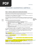 Resumen Marketing Metrics Examen PDF