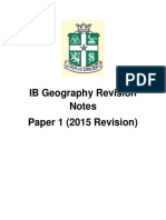 IB Geography Revision Notes Paper 1 (2015 Revision)