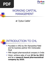 Working Capital Management: at Zydus Cadila'