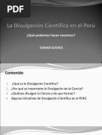 La Divulgación Cientifica en El Perú