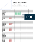 Saint Louis College Libraries: Sla/Ojt Working Schedule (2 Floor)