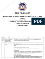 Teks Pengacara Majlis Tilawah Al Quran Peringkat Kawasan Pelajaran Paya