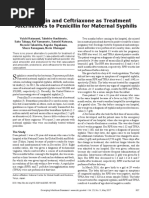 Amoxicillin and Ceftriaxone As Treatment Alternatives To Penicillin For Maternal Syphilis 2017