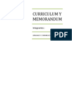 Curriculum y Memorandum