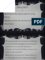 COURS INTRODUCTOIRE - Quest-Ce Que La Littérature, Explication de Texte, 17e Siècle