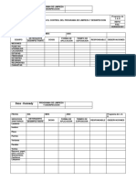 Formatos para El Control Del Programa de Limpieza y Desinfeccion