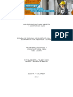 Programación, Costos y Presupuestos de Obra - UNAD