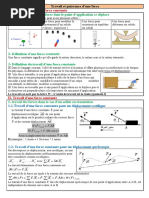 Cours 2 - Travail Et Puissance D'une Force