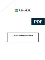 Plan de Estudios Licenciatura en Informática 