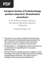 European Society of Endodontology Position Statement Revitalization Procedure