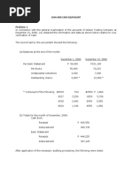 Cash and Cash Equivalent: Problem 1