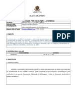 Plano de Ensino Pós-Graduação FMB (1) Metodologia Científica