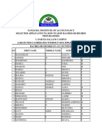 Tanzania Institute of Accountancy Selected Applicats 2017/2018