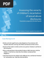 Assessing The Veracity of Children's Recantation of Sexual Abuse Disclosures