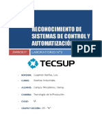 Reconocimiento de Sistemas de Control y Automatización