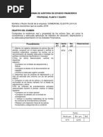 Programa de Auditoria de Estados Financieros