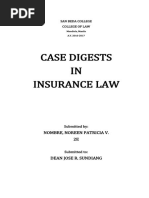 Case Digests IN Insurance Law: Nombre, Noreen Patricia V. 2E