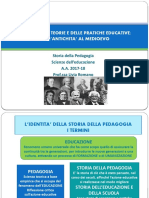 STORIA DELLA PEDAGOGIA 2017-18 Dall - Antichità Al Medioevo