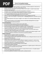 Clinical Trial Feasibility Checklist