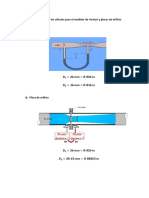 Ecuaciones Utilizadas en Los Cálculos para El Medidor de Venturi y Placas de Orificio