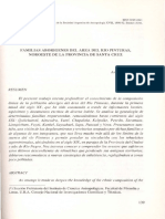 Familias Aborigenes Del Area Del Rio Pinturas. 1990-92