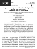 Comparative Investigation of River Water Quality by OWQI, NSFWQI and Wilcox Indexes (Case Study: The Talar River - IRAN)