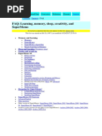 Faq: Learning, Memory, Sleep, Creativity, and Supermemo: Support Support