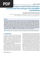 Experimental Studies On Heat Transfer Performance of Double Pipe Heat Exchanger With Using Baffles and Nanofluids