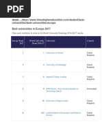 For More Universities/best-Universities-Europe Best Universities in Europe 2017