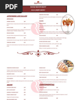 Menu Card of Maira Restaurant