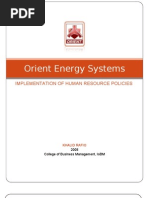 Orient Energy Systems HRM Final Report