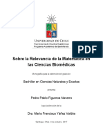 Sobre La Relevancia de La Matemática en Las Ciencias Biomédicas/Monografía Bachillerato Pedro Figueroa