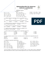 Autoevaluación 2º ESO Números Enteros