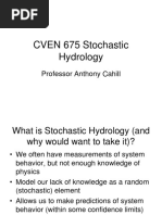 CVEN 675 Stochastic Hydrology: Professor Anthony Cahill