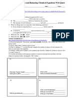 Chemical Reactions and Balancing Chemical Equations Web Quest 1