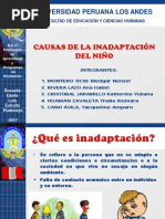 Causas de La Inadaptación Del Niño