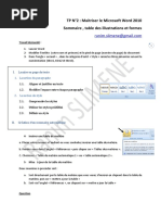 Travaux Pratique N°2: Sommaire Automatique, Table de Illustrations Et Formes .