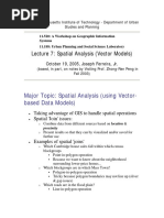 Major Topic: Spatial Analysis (Using Vector-Based Data Models)