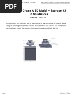 How To Create A 3D Model - Exercise #3 in SolidWorks - CAD Mode