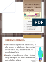 Caracteristicas de Los Bioelementos Primarios y Secundarios