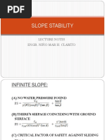 Slope Stability: Lecture Notes Engr. Niño Mar H. Clarito