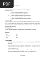 Lecture Notes - Solid State Physics