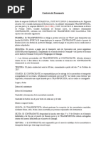 Ejemplo de Contrato de Transporte