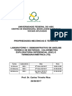Laboratório 1 - Demonstrativo de Análise - DSC e TGA