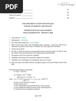 FINS2624 Final Exam 2010 Semester 2